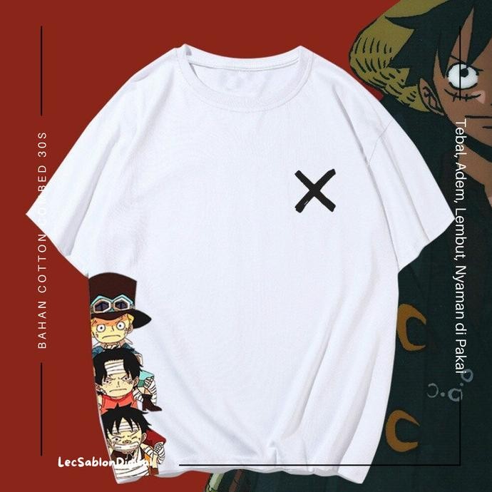 new kaos oversize pria wanita one piece cartoon luffy ace and sabo t-shirt