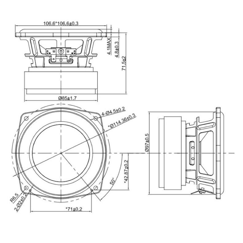 JH8 Speaker Woofer 4 inch 4 ohm 40W HIFI - Woofer JBL Boombox 2