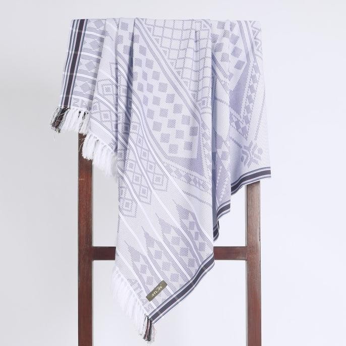 Murah Surban Subaiyah ATLAS Motif Dobby SGF 01 Putih Biru Non COD