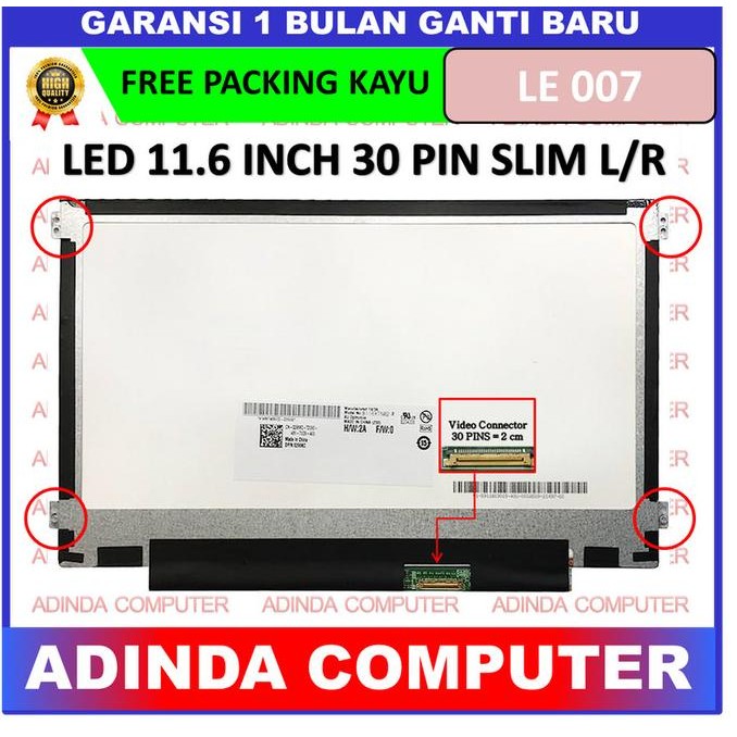 Lcd Led Hp Pavilion X360 11-Ab128Tu X360-11Ab000 11.6 30 Lr New Stok