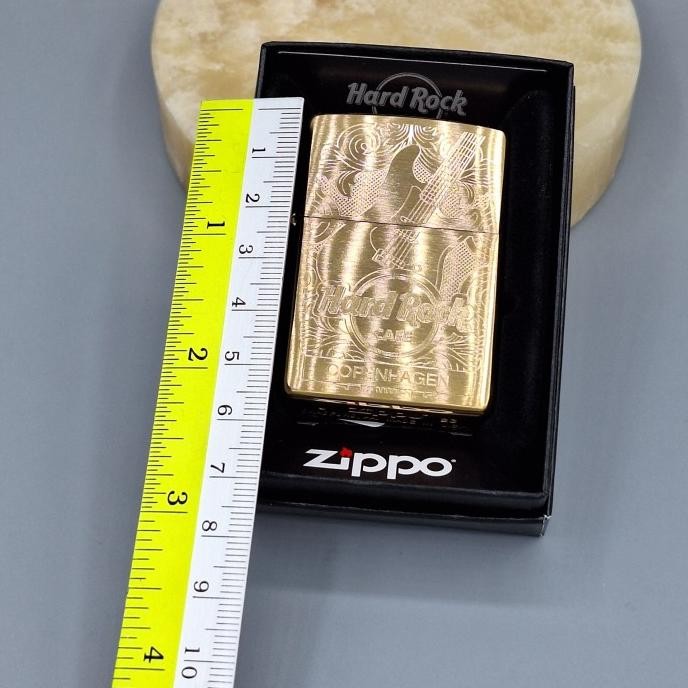 Zippo Lighter hard rock cafe copenhagen gold emas korek api original hardrock