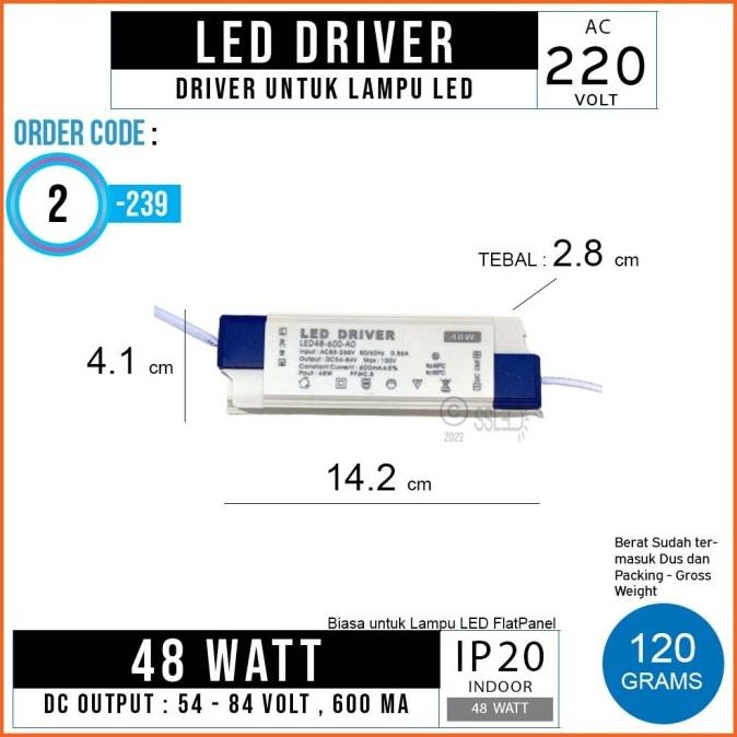 Diskon Led Driver 48 Watt Power Dc 54 -84 Volt 600Ma Power Supply