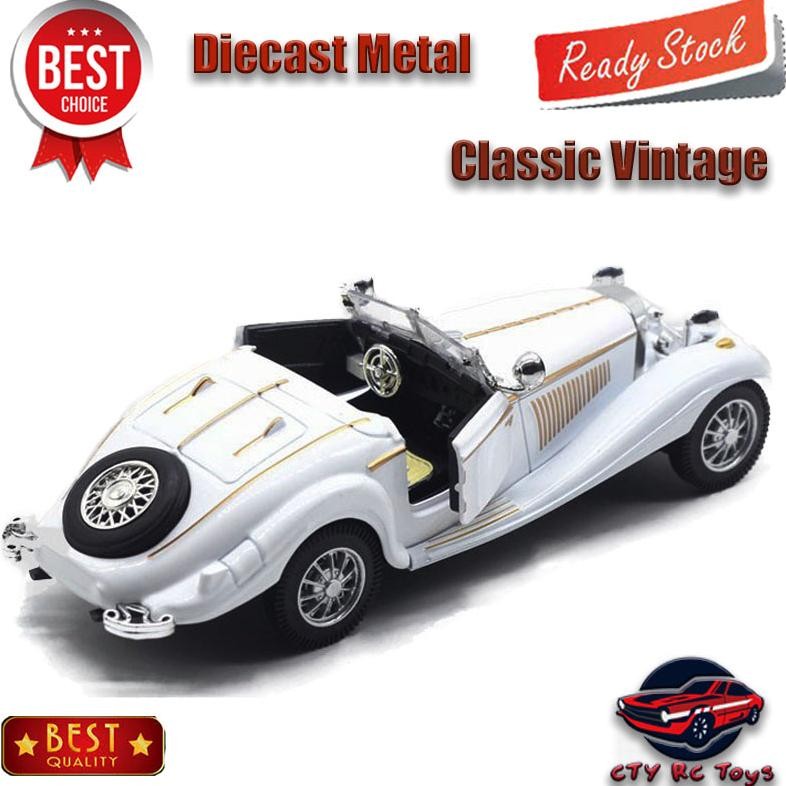 Diecast Mainan Miniatur Mobil Mobilan Mercedes Benz 500K Classic Vintage Mobil Klasik Miniatur Bahan