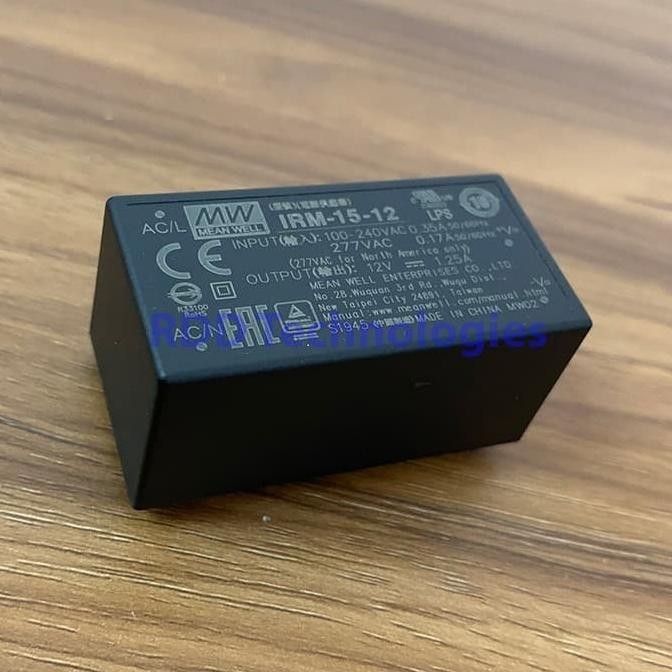 Terjangkau Power Supply 12V 15Watt Meanwell Irm-15-12 (Pcb Mount)