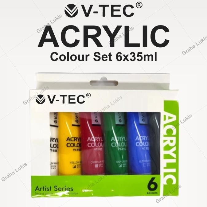 

redi ya kk V-TEC Acrylic Artist Series / Cat Akrilik Set 6 x 35ml