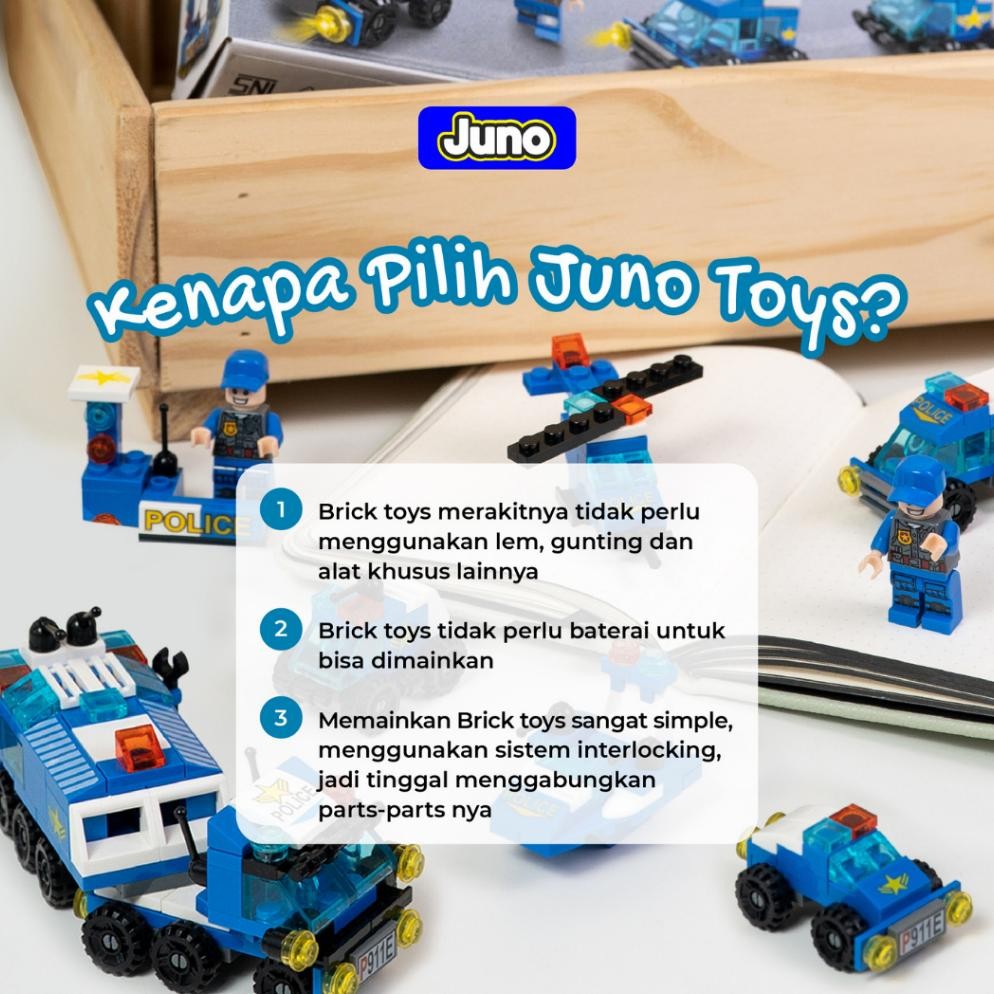 JUNO Mainan Block Bricks Battleship Kapal Perang (1000pcs) 3D Puzzle Mainan Balok Susun DIY