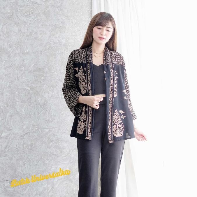 Tersedia Outer Batik wanita cardigan blouse blazer santai - Lathi rintik