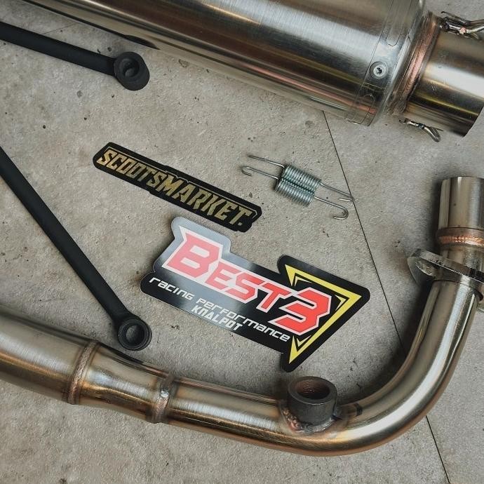 Knalpot Best3 Shukoi Long Vespa Matic Sprint Primavera S LX 3V iGet