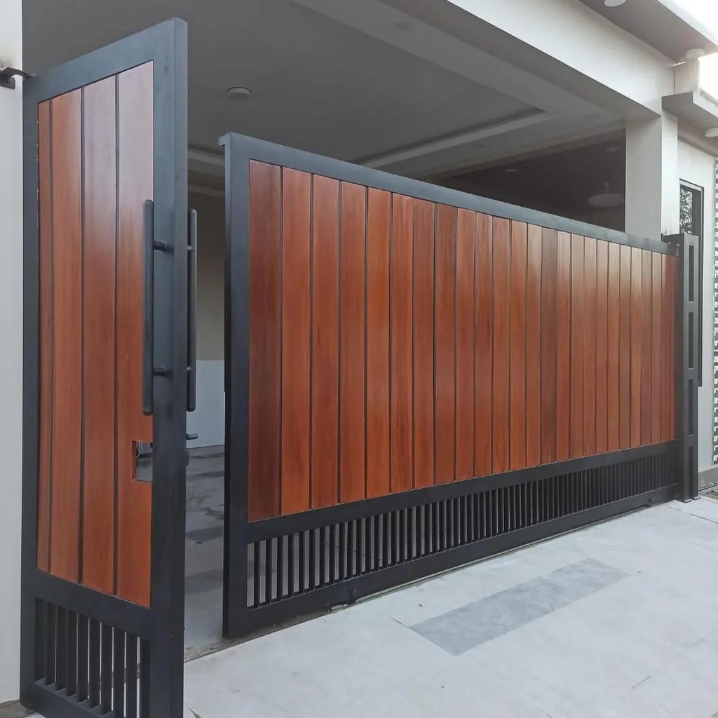 pagar grc motif kayu