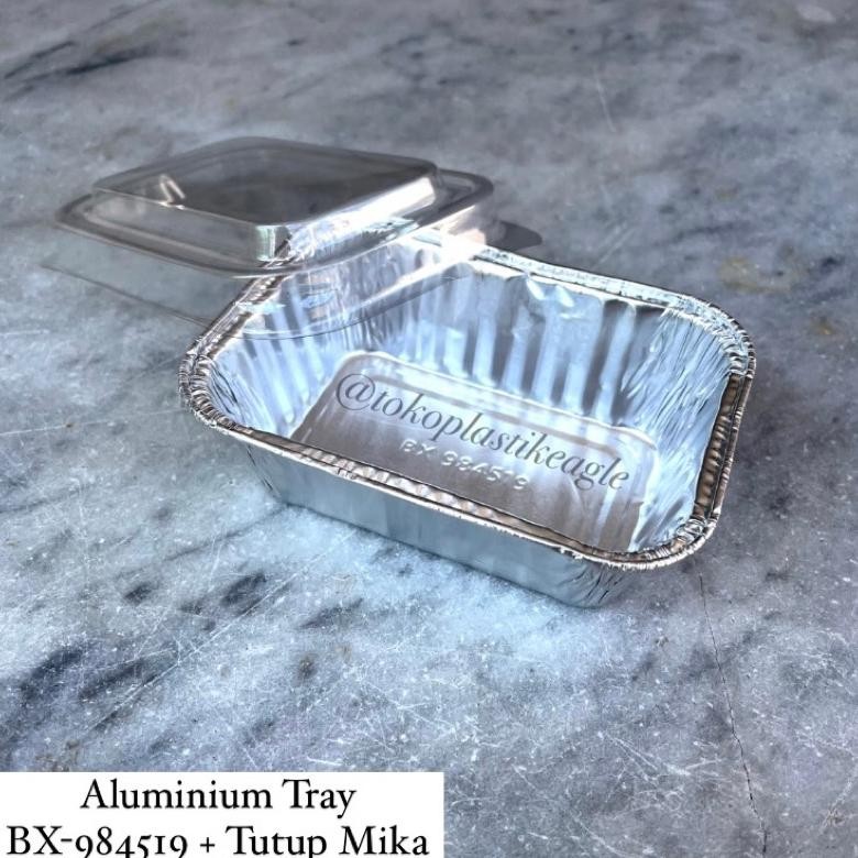 [isi 100pcs] Aluminium Tray BX-984519 + Tutup Mika / Cup Aluminium BX-984519 + Tutup Mika