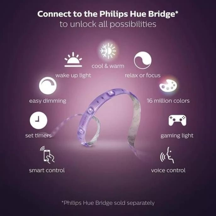 Sale Philips Hue Smart Led Light Strip Plus 1M Extension 11.5W Color Gen4