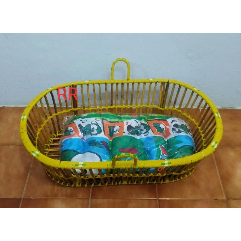 Keranjang Ayunan Bayi dari Rotan + Kasur Bayi