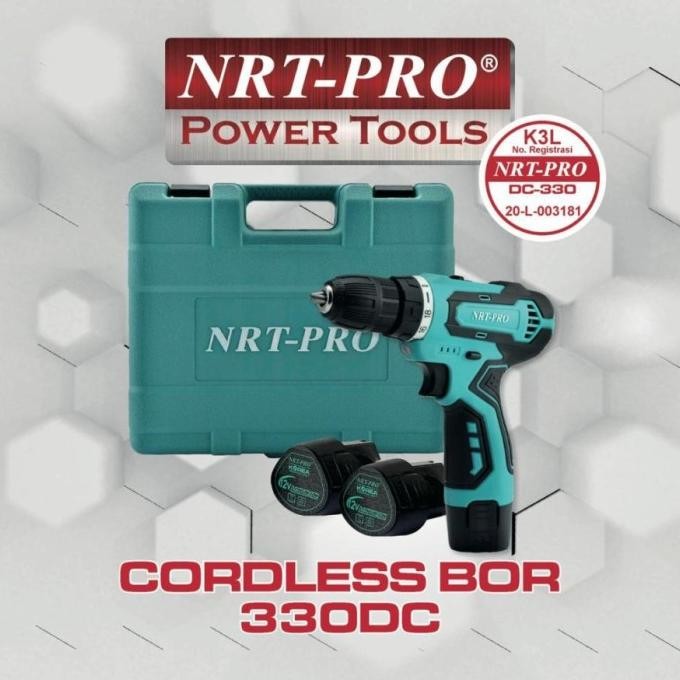 Murah Nrt-Pro Dc 330 Bor Cordless Drill Baterai Tangan Charger Cas 12V Mesin