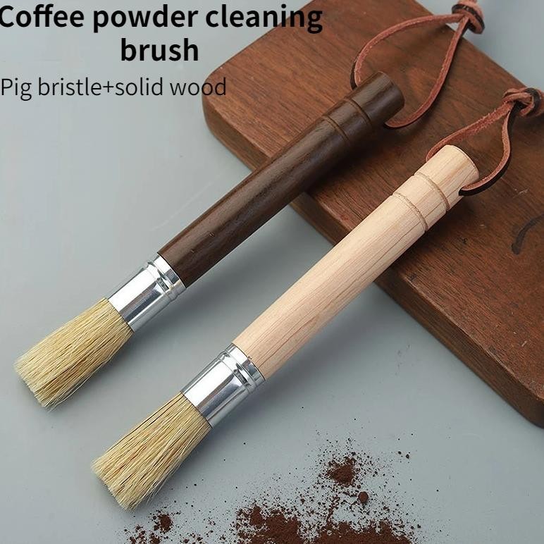 Vintage Coffee Grinder Cleaning Brush Set Retro Barista Coffee Machine Cleaner Solid Wood Brush Coff