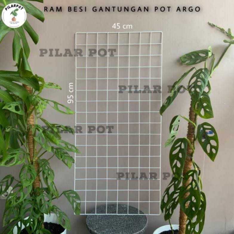 ram besi putih pot bunga gantung gantungan pot argo - RAM BESI 45 X 95