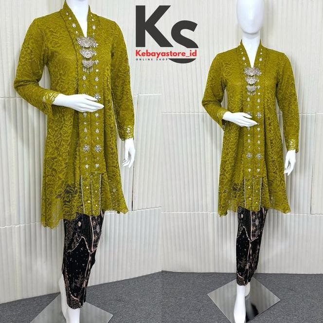 Setelan Kebaya Brokat Burgundy Payet Mewah - Kebaya Modern Dan Elegan 2024 - Baju Dress Atasan Kebay