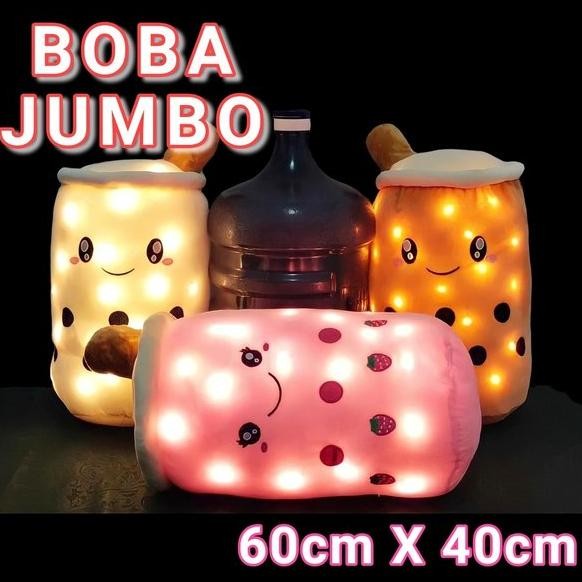 Boneka Boba Jumbo Ukuran Galon Bantal Boba Besar lampu LED