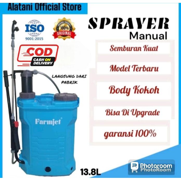 pompa manual farmjet 13,8L (sprayer 13,8 liter manual semprotan hama manual 13,8 liter) 604