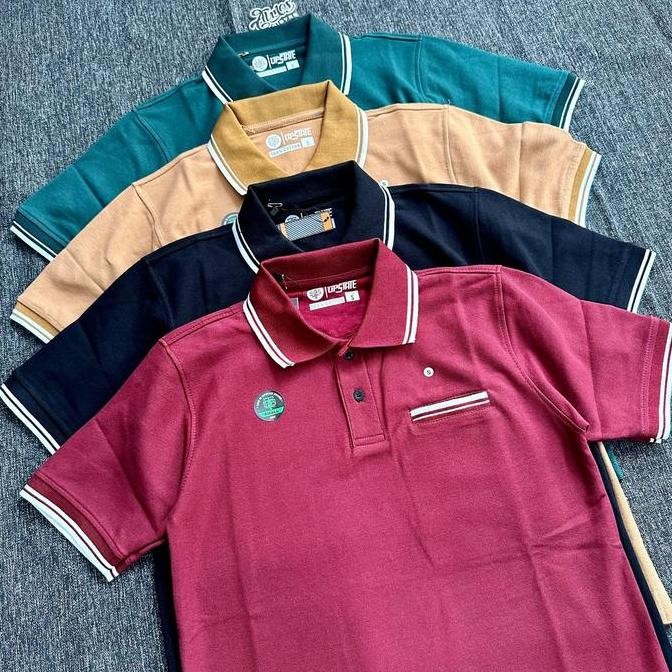 Sale Almos Polo Shirt Pocket Saku Upstate Kantong Basic Kaos Baju Berkerah Pria Pendek Distro Katun 