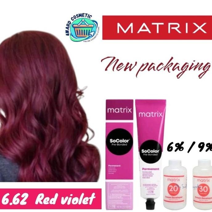 Matrix socolor 6.62/6RV red violet + oxidant pewarna rambut hair color