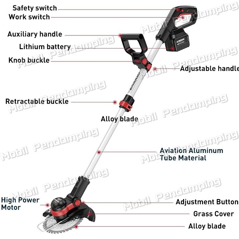 Mesin Pemotong Rumput 48 Volt Potong Rumput Portable Pemotong Rumput Mesin Potong Rumput Elektrik