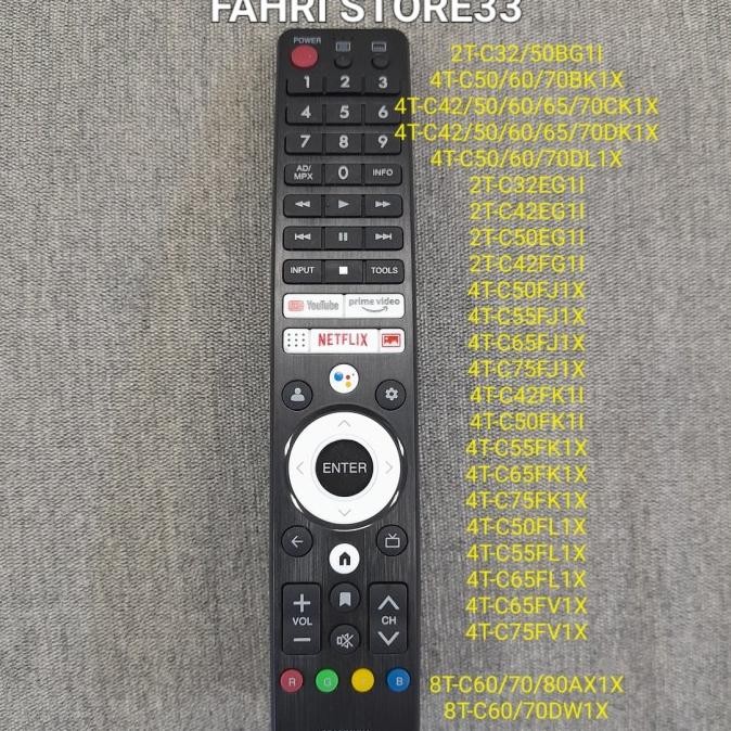 Remote tv sharp android google tv ( non voice ) murah