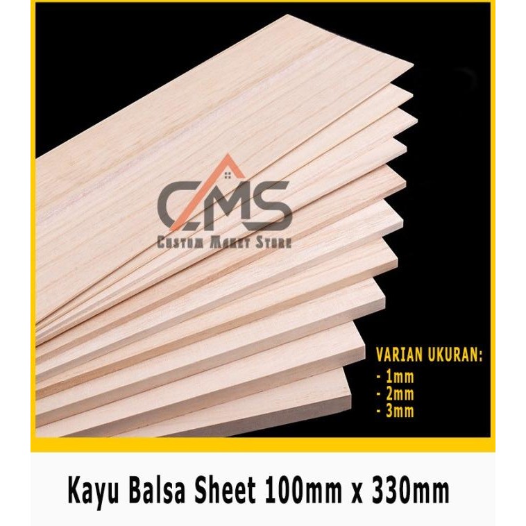 Kayu Balsa Sheet / Kayu Balsa 1Mm X 100Mm X 330Mm Co