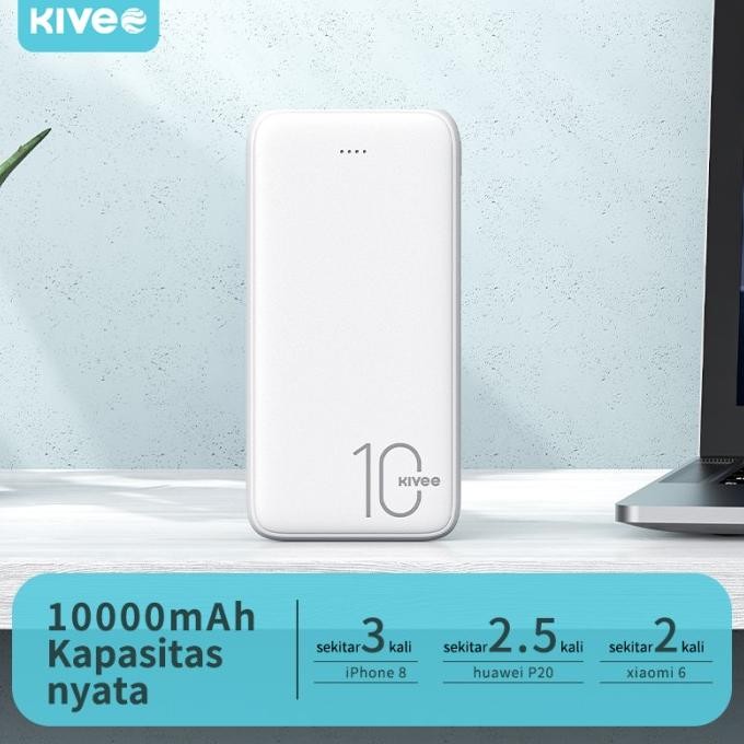 PowerBank Kivee 10000mah Mini Dual USB Fast Charging Phone PT32
