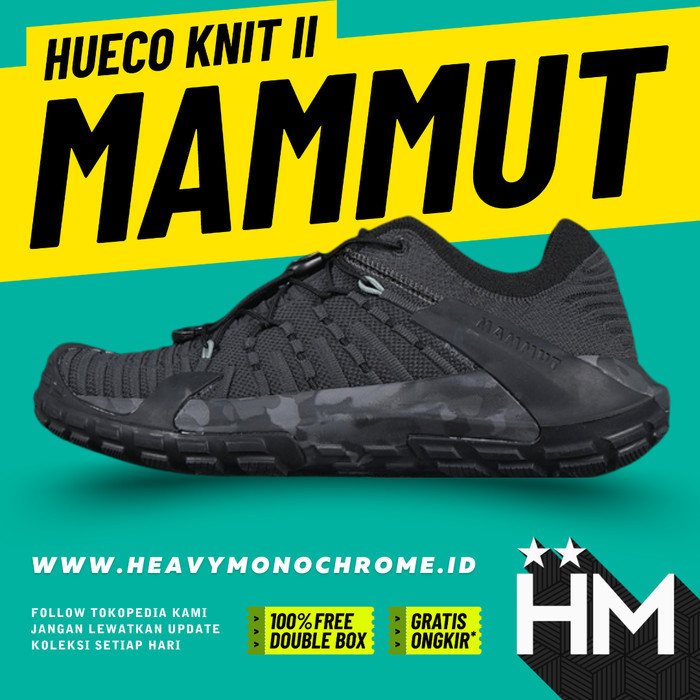 Mammut Hueco Knit II Low Sepatu Hiking Outdoor Black 42908 (Size 36-46)