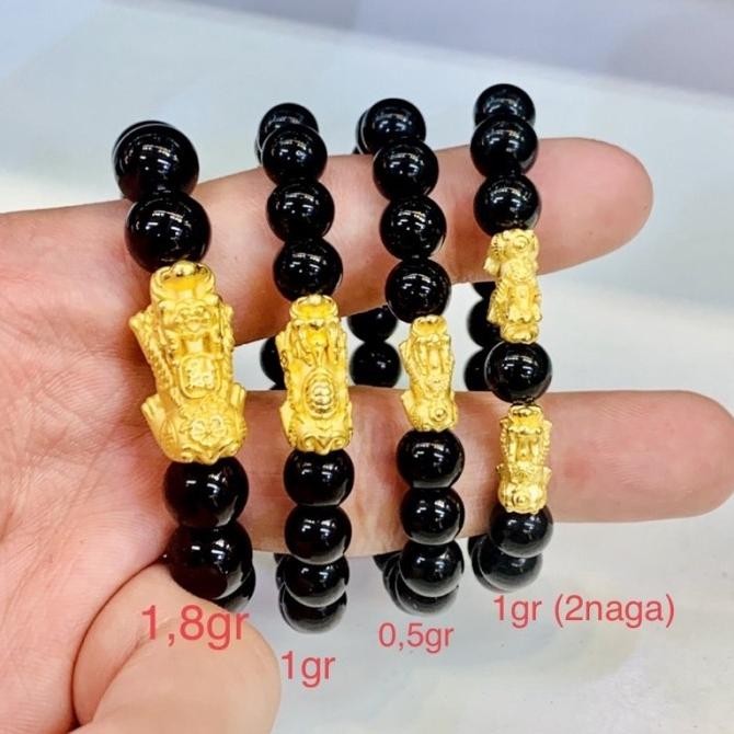 GELANG CHARM PIXIU NAGA EMAS ASLI LM SG IMPORT PHIXIU 24K 99.9