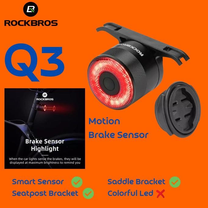 ROCKBROS Q SERIES LAMPU SEPEDA LIPAT MTB ROADBIKETAILLIGHT Q1 Q3 Q5