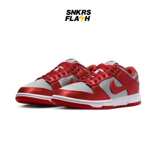 NIKE Dunk Low Unlv Satin Red Grey Sepatu Sneakers Wanita - DX5931001 - Size 38