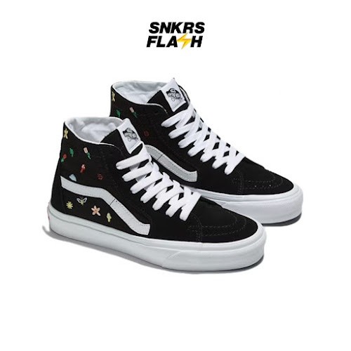 VANS Sk8 Hi Tapered Garden Party Black Sepatu Sneakers Wanita - VN0A5KRUBM8 - Size 37