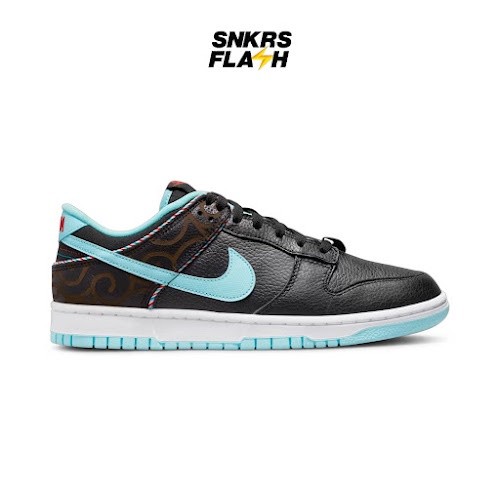 NIKE Dunk Low Barber Shop Black Teal Blue Sepatu Sneakers Wanita - DH7614001 - Size 39