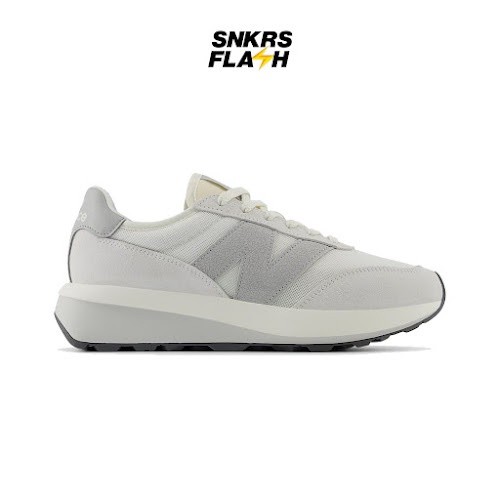 NEW BALANCE 370 White Grey Sepatu Sneakers Unisex - U370AA - Size 46.5