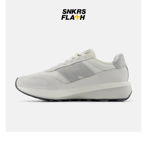 NEW BALANCE 370 White Grey Sepatu Sneakers Unisex - U370AA - Size 46.5