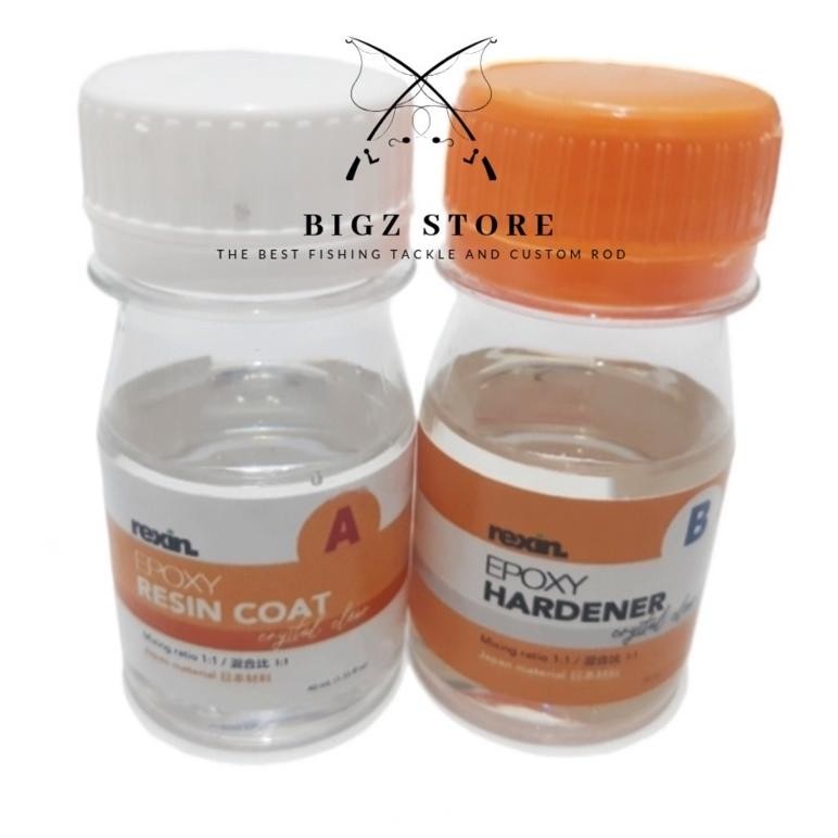 RESIN DAN HARDENER  MERK REXIN 80 ML (40 RESIN + 40 EPOXY) SANGAT JERNIH CRISTAL CLEAR FINISH COCOK 