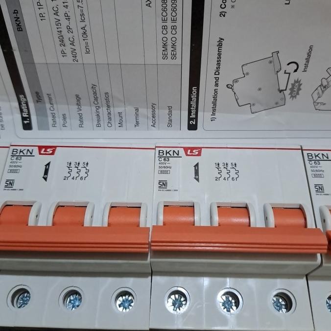 Miliki Mcb Ls 3P 63A Bkn C63A-6Ka Original