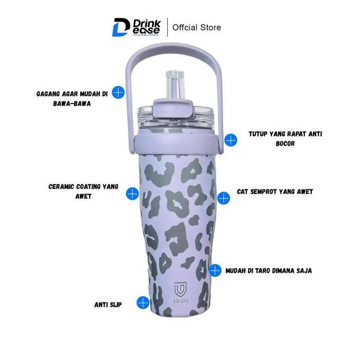 HJK [MAHOBIN] Tumbler Aesthetic Stainless Steel Botol Minum SUS 304 Anti Karat 1200ml / 1.2 Liter Ta