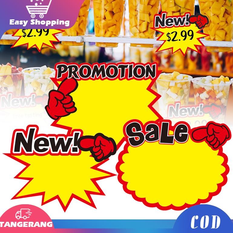 

50Pcs Label Harga Pop Card Penjepit Harga Tulisan Promo Sale New Tag Kartu Promo Sale Price Tag