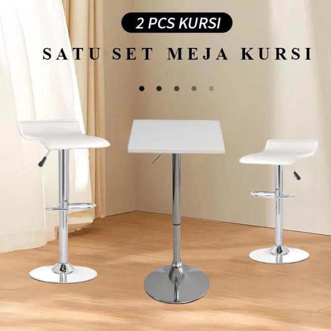 Set Meja Kursi Bar Cafe 1 Meja 2 Kursi Bar Minimalis Meja Bar Hidrolik Kursi Barstool Kursi Kitchens