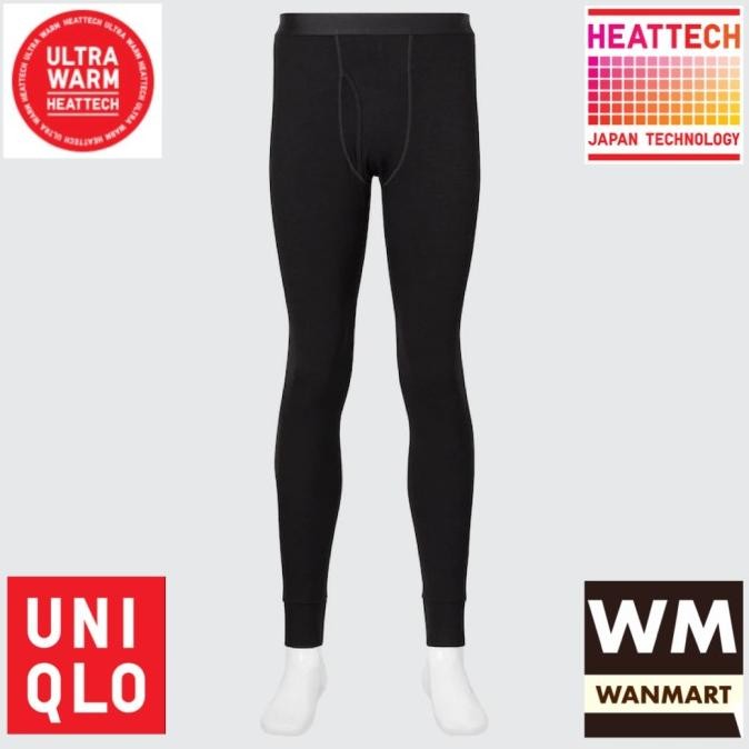 UNIQLO Celana Long John Pria Heattech Ultra Warm Black Longjohn