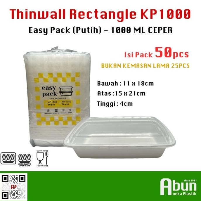 HJK Thinwall KP-1000 Putih Susu 1000ml Isi 50pcs
