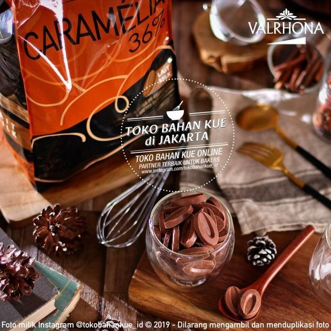 

Grosir Valrhona Caramelia 36% Milk Chocolate 3Kg Sak Couverture Cokelat Susu