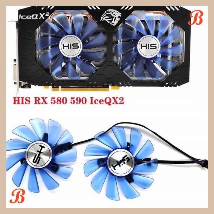 [SRP] Fan Vga 85mm 4pin HIS IceQ X2 Turbo ORIGINAL Logo RX 580 570 480 470