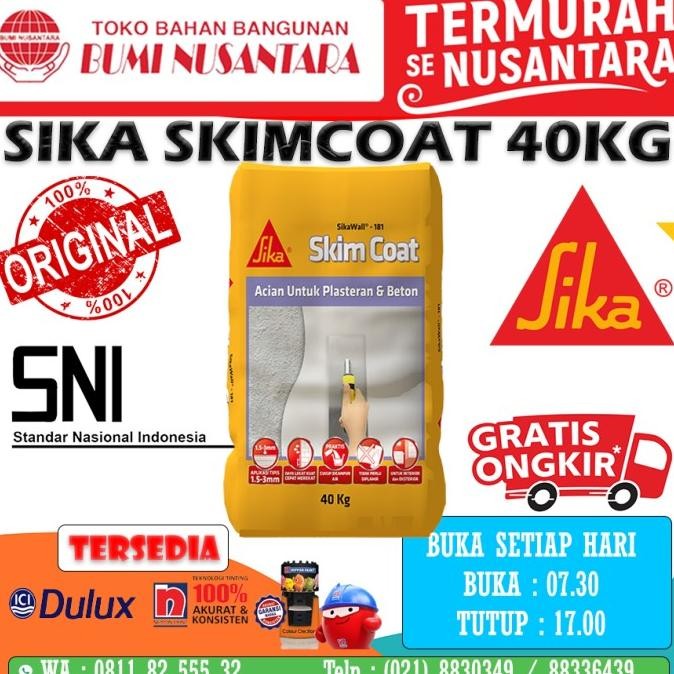 Promo SIKA SKIMCOAT 40KG SEMEN ACIAN SIKAWALL 181 SKIM COAT COD