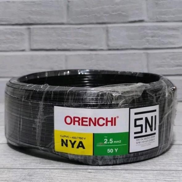 TERMURAH - ORENCHI KABEL NYA 2.5mm TEMBAGA MURNI FULL SNI LMK 1ROLL 50 YARD Kabel Kawat Tunggal 2.5 