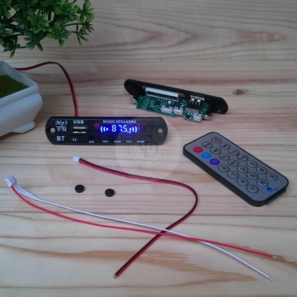 MODUL KIT MP3 PLAYER BLUETOOTH 12 VDC VIRE DISPLAY BIRU