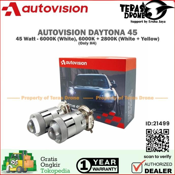 New Lampu Mini Projector LED H4 AUTOVISION DAYTONA 45 Watt
