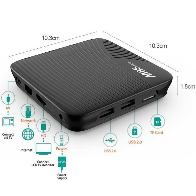 WIFI TV M8S PRO SMART TV BOX 4K ANDROID 7.1 AMLOGIC S912 2GB 16GB